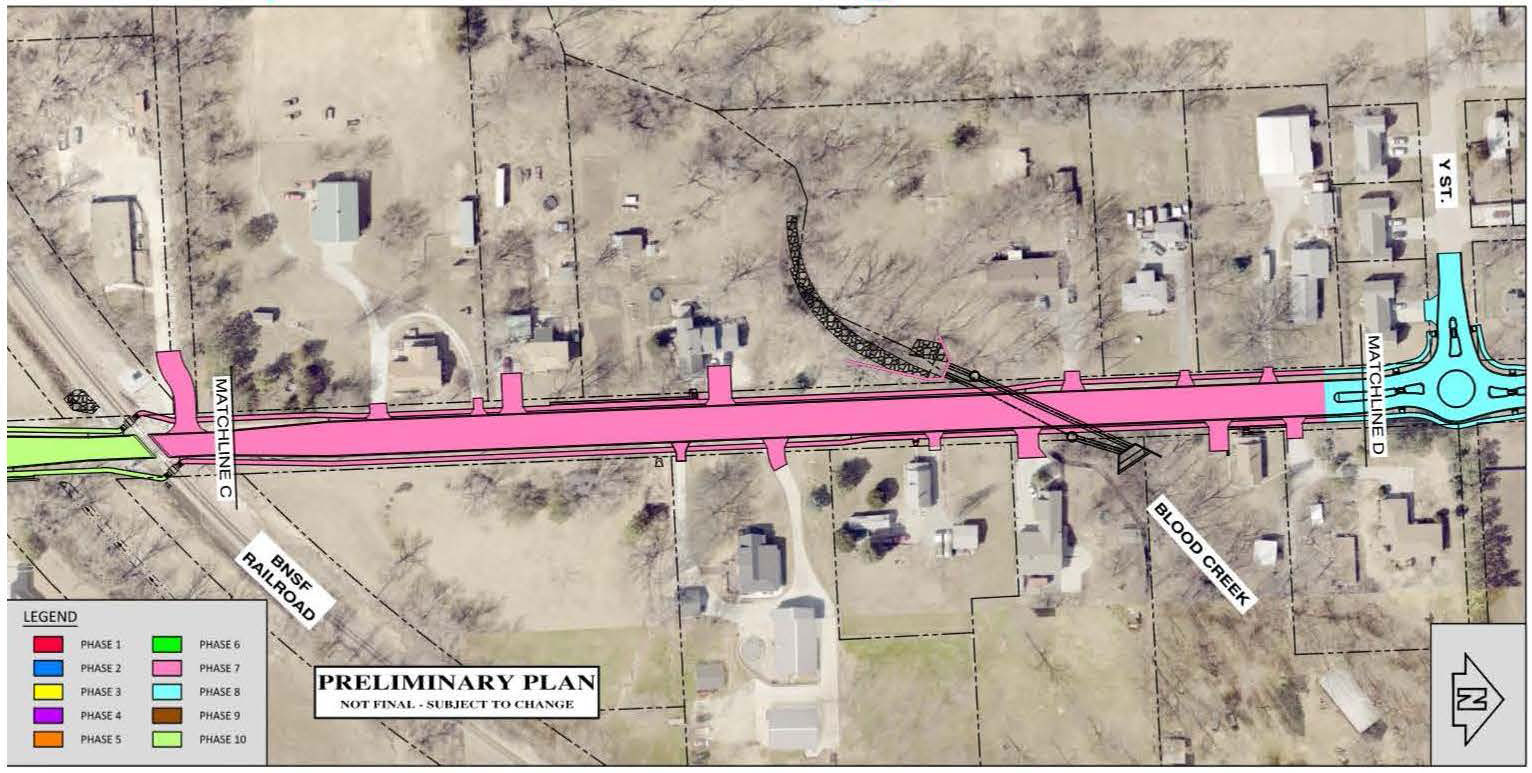Map showing extent of Phase 7 along 48th Street.